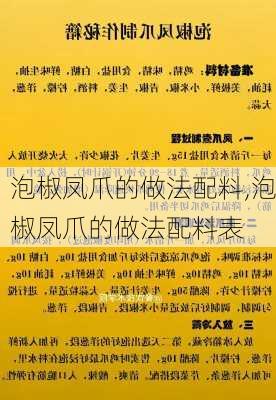 泡椒凤爪的做法配料,泡椒凤爪的做法配料表